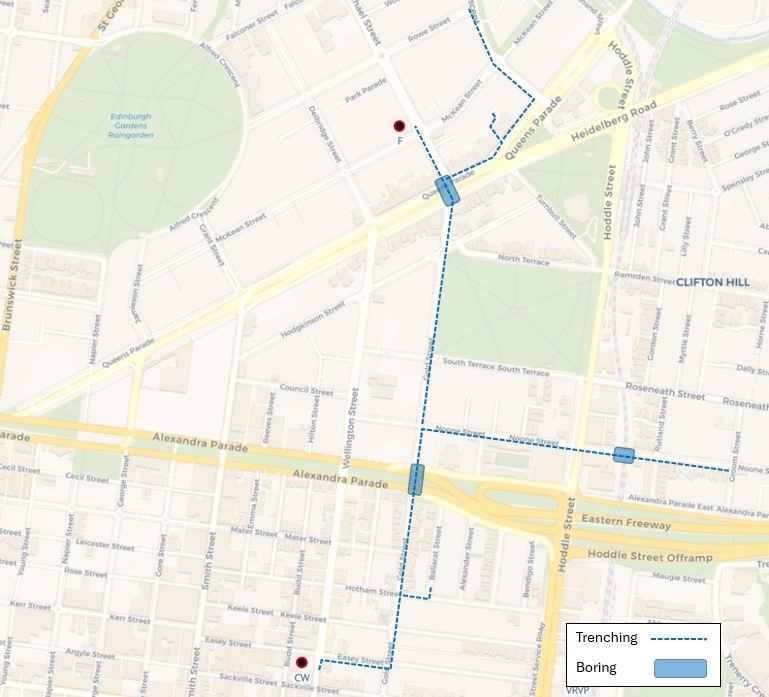 Map showing where upgrade works are planned in your local area.