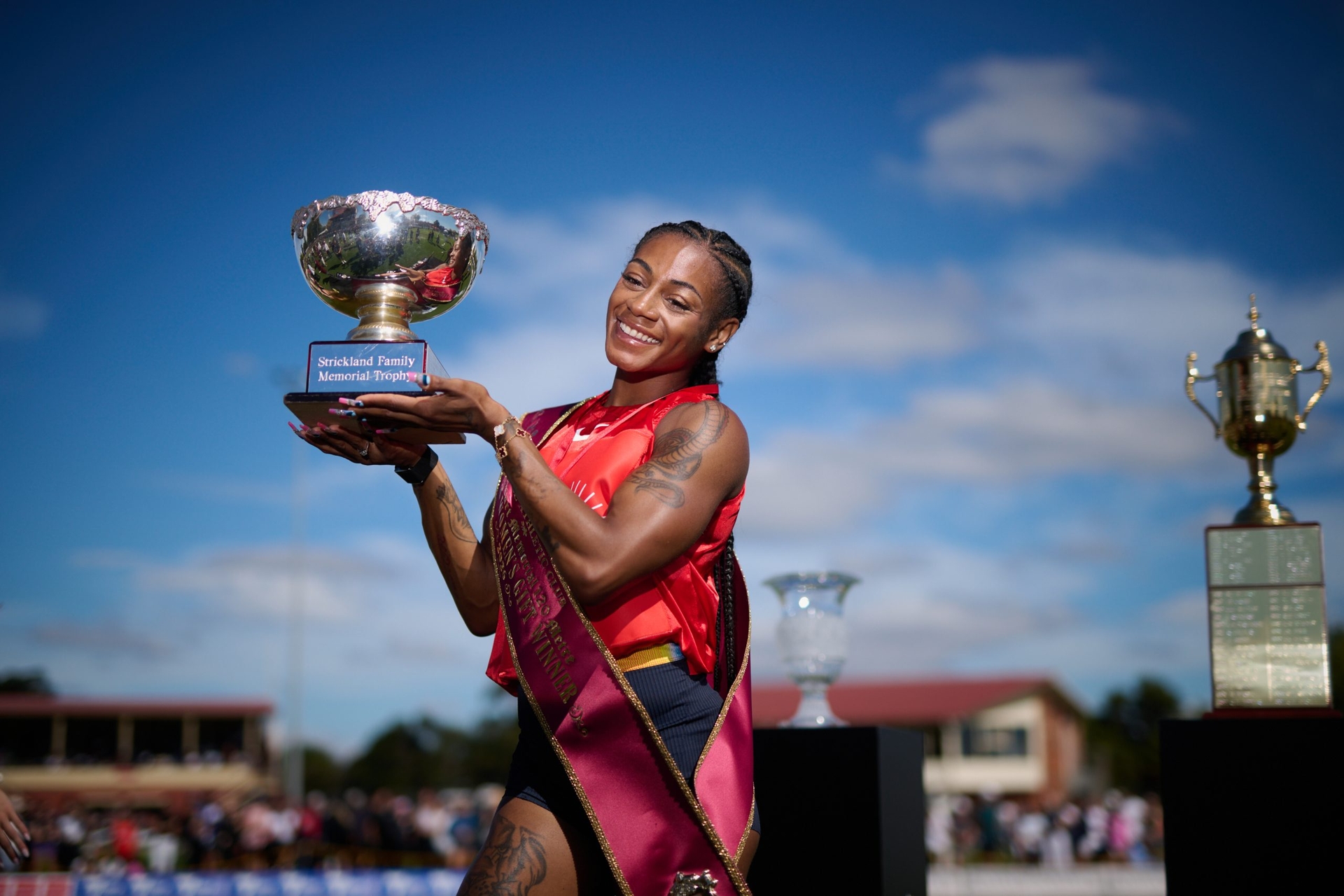 World Champion and Olympic Gold medalist, Sha'Carri Richardson takes out the 2026 Powercor Stawell Gift.